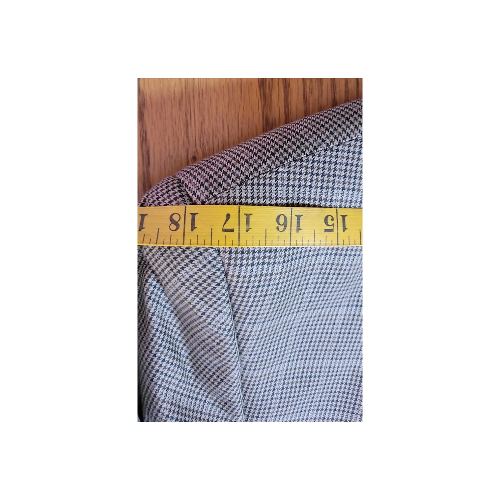 Club Room Mens Blazer 42l Fits Like 40r Tan Houndstooth Sport Coat Jacket Y2k — image 3 of 8